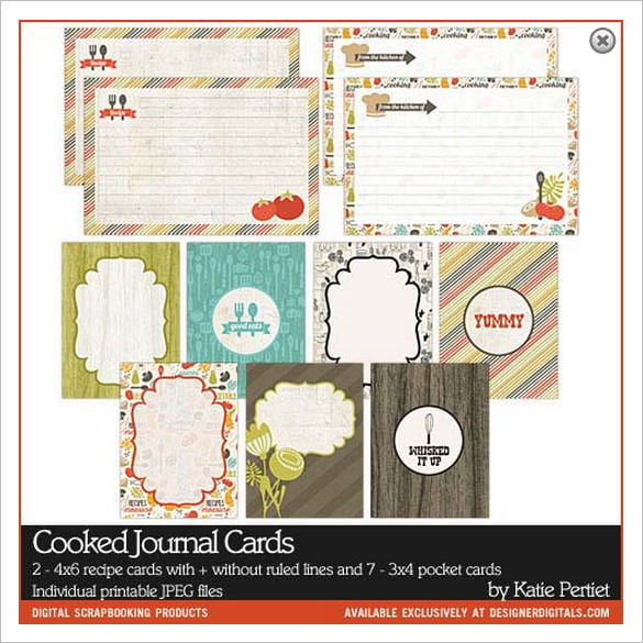 cooked printable journal recipe download
