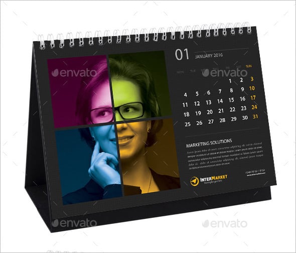 corporate desk psd calendar template