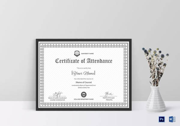 28+ Attendance Certificate Templates - Docs, PDF, PSD | Free & Premium ...