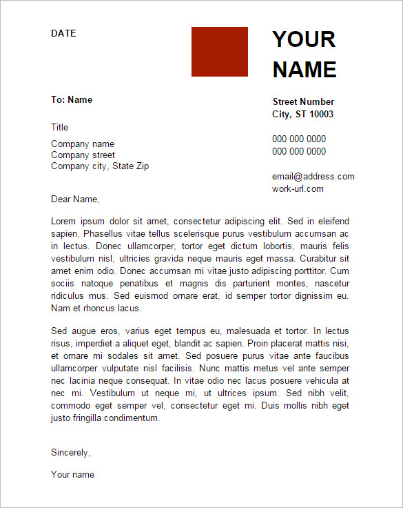 Cover letter Standard Google Docs Template