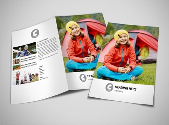 cute kids summer camp brochure template