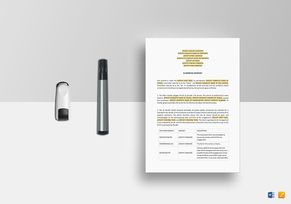 DJ Contract 21  Word PDF Google Docs Apple Pages Documents Download