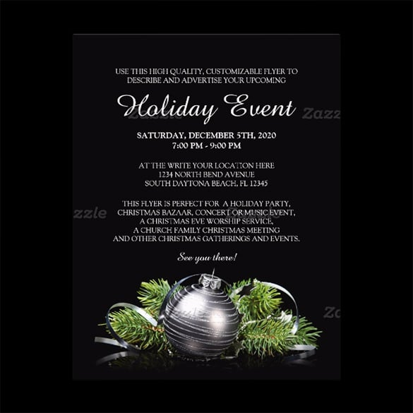 dark holiday event party flyer template