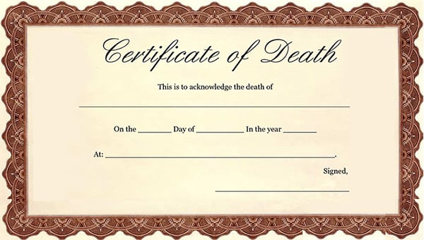 blank death certificate 2022
