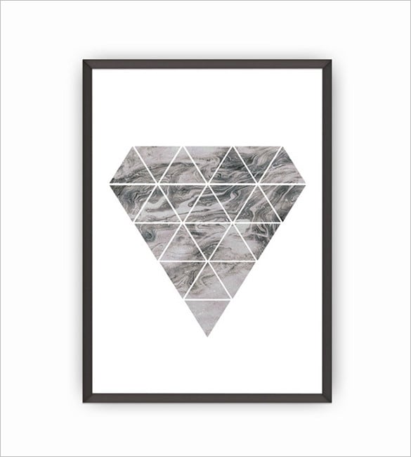 diamond marble a4 poster mockup