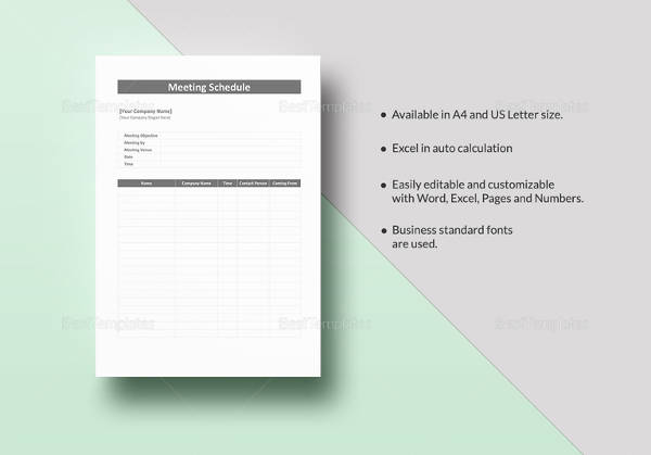 editable meeting schedule template in ipages