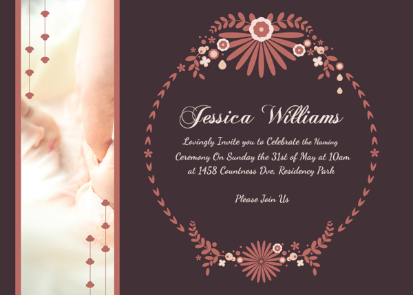 editable prosperous baby naming ceremony invitation template