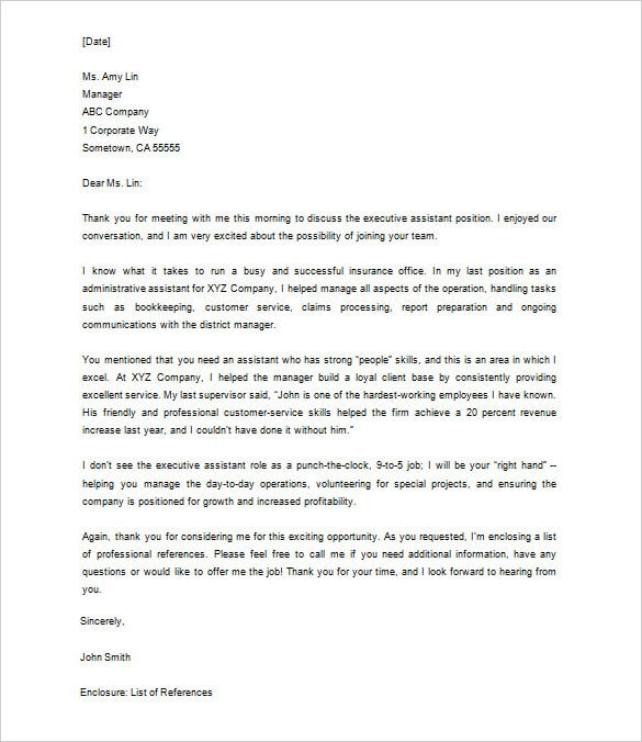 Thank You Letter For Interview Template from images.template.net