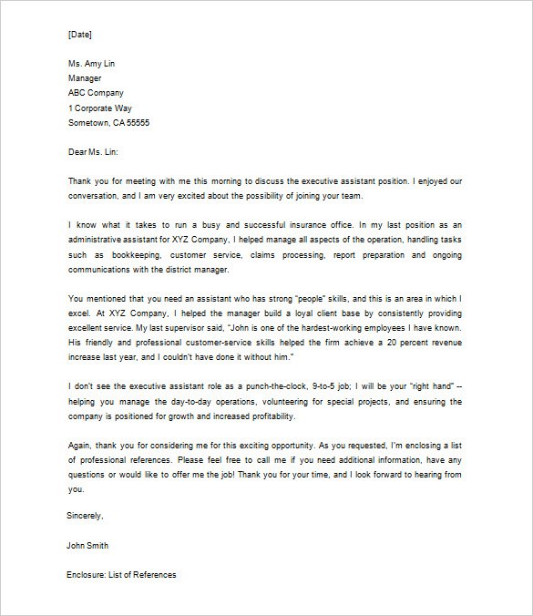 Executive Thank You Letter After Interview from images.template.net