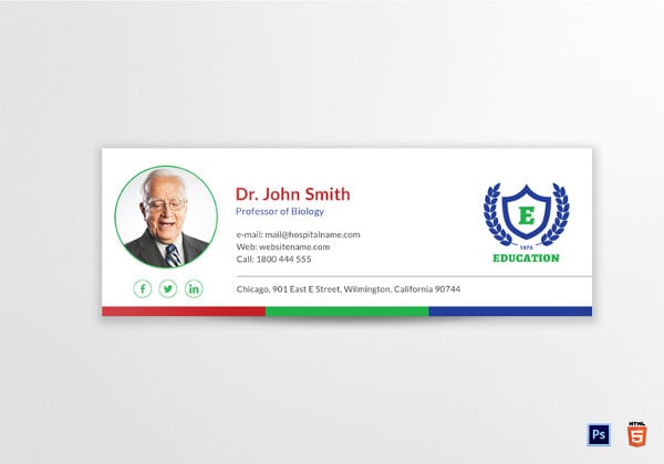 education email signature template