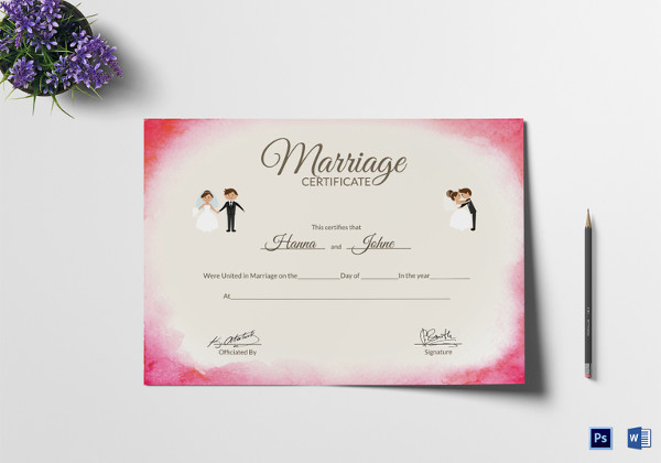 Editable Marriage Certificate Template Custom Certificate Of -  Portugal