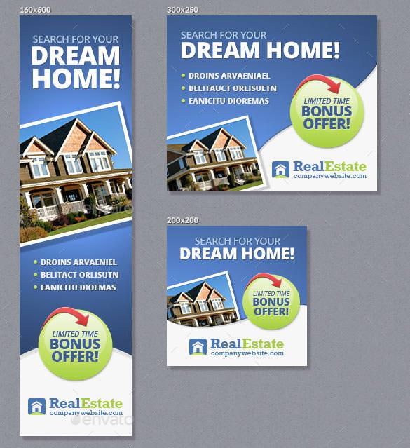 elegant real estate banner ads template