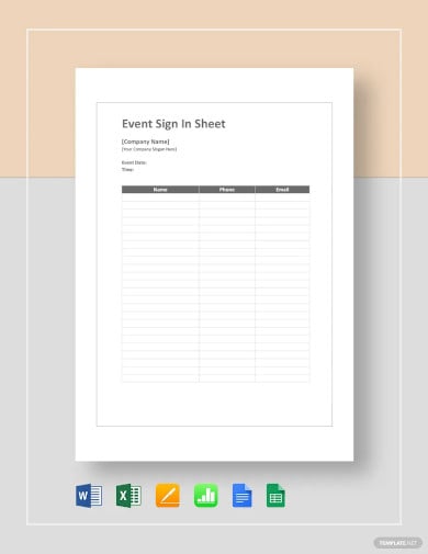 event sign in sheet template