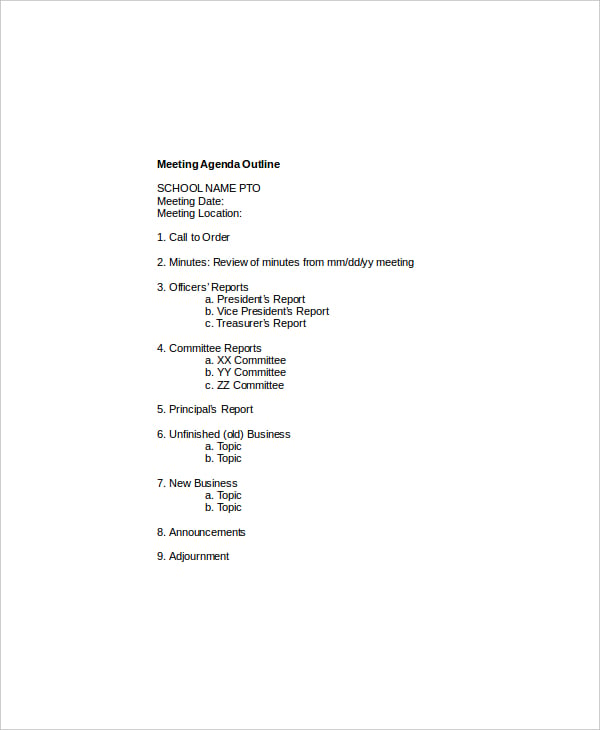 example microsoft meeting agenda outline1