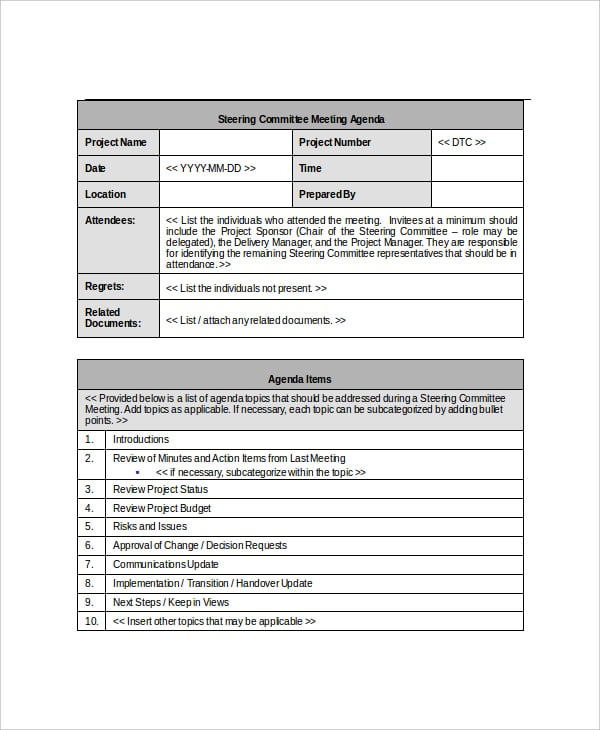 16+ Committee Meeting Agenda Templates - Sample, Example Format Download