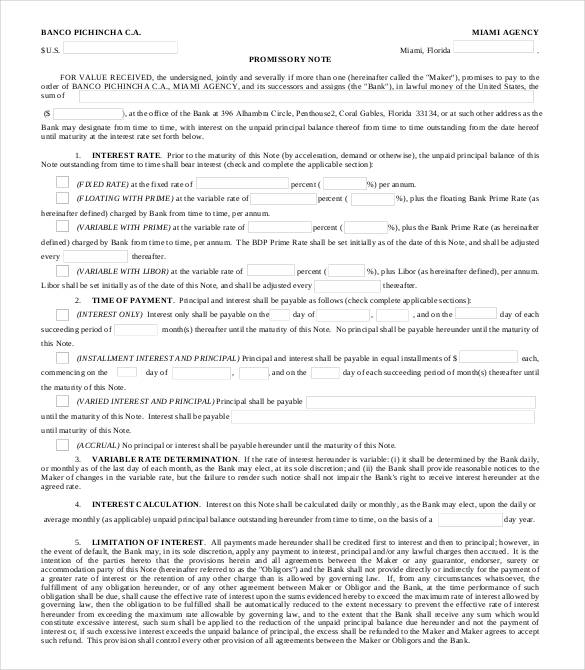 example of ca promissory note
