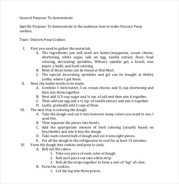 example of a demonstrative speech outline