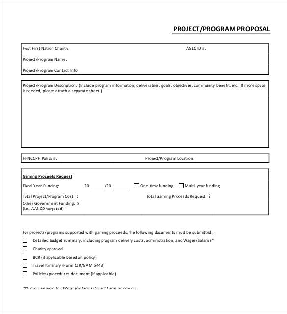 example of a project program proposal