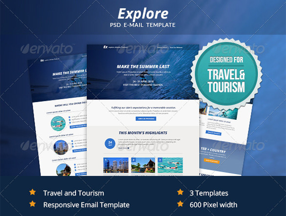 explore psd email template