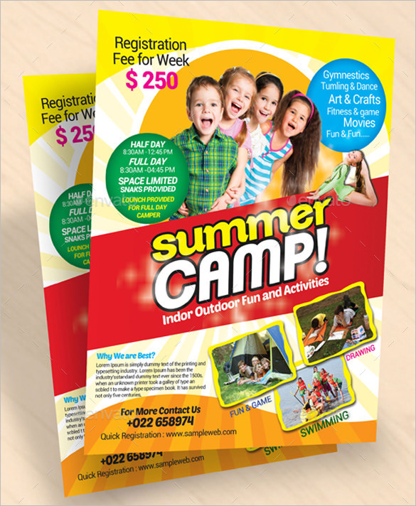 fabulous kids summer camp broucher flyer temple