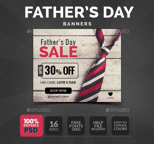 fathers day special sale banner ad design