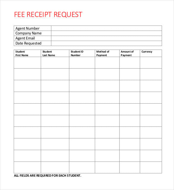 fee receipt request download