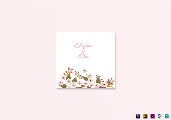 floral wedding place card template
