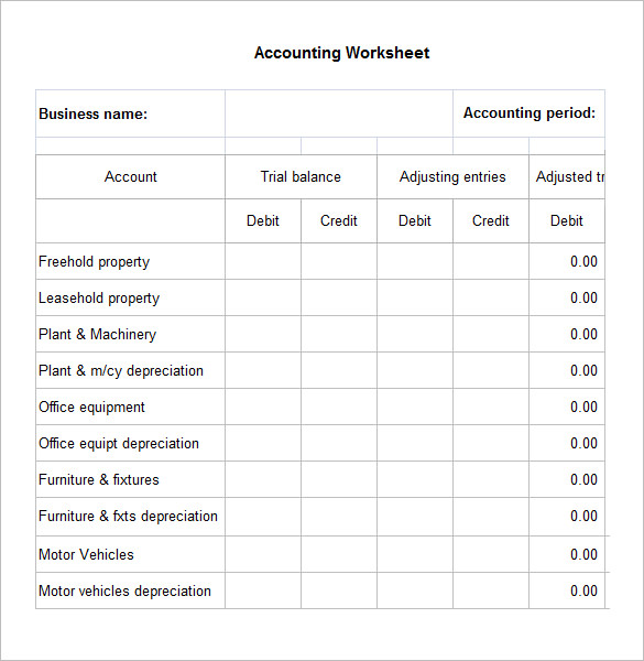 5+ Accounting Worksheet Templates - Free Excel Documents Download