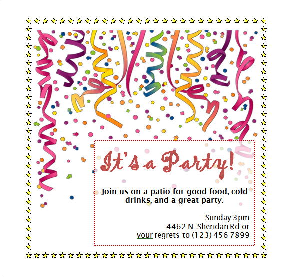 Birthday Party Invitation Templates Free Download 3