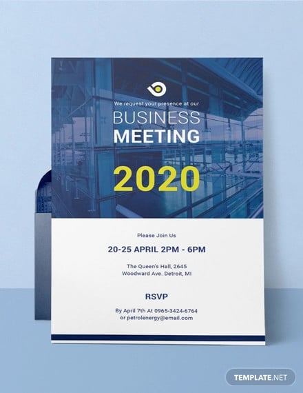 free business meeting invitation template