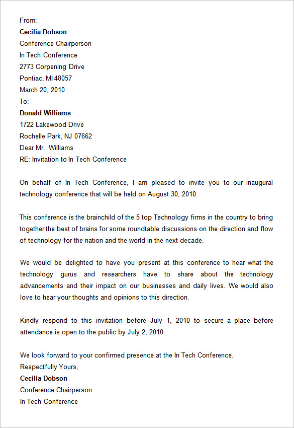 Invitation Template Conference