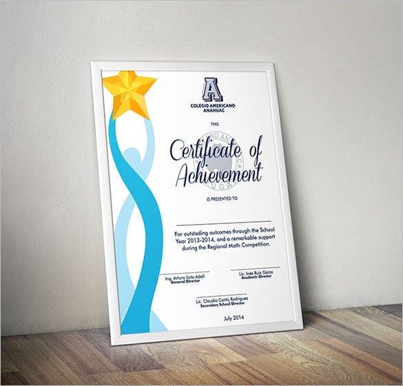 free download college certificate of achievement