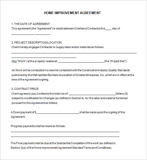 10+ Home Remodeling Contract Templates Word, Docs, Pages