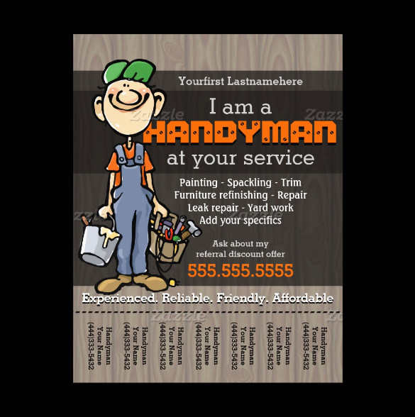 free editable handy man carpenter plumber flyer template