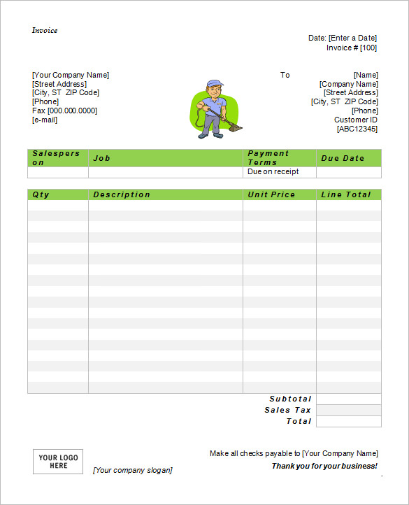 how to make a default invoice template in word 2007