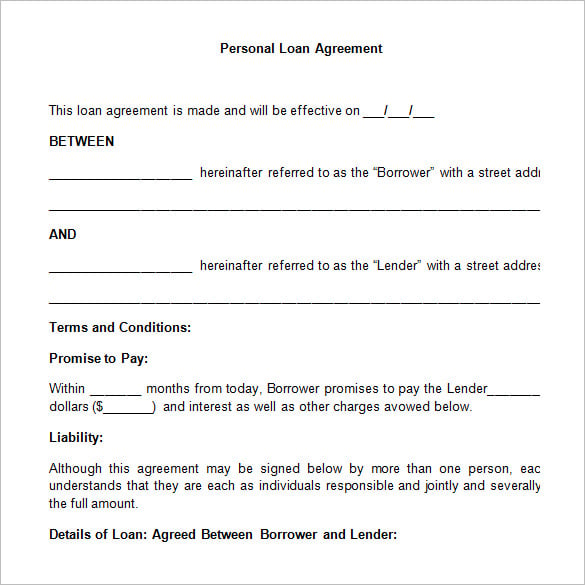 Loan Agreement Template Word Doc