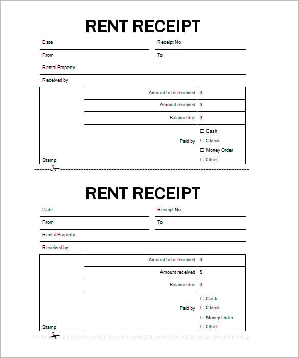 free rent invoice receipt template example