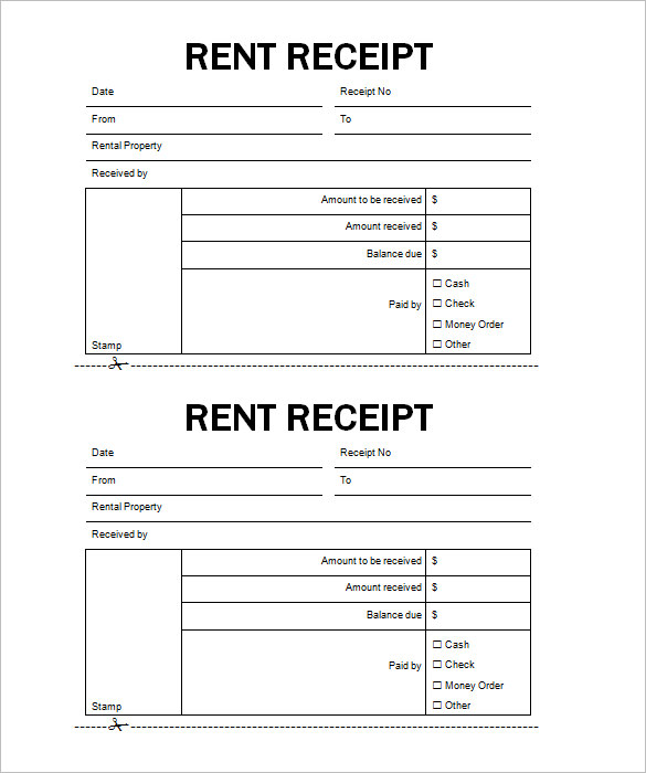 free rent invoice receipt template example