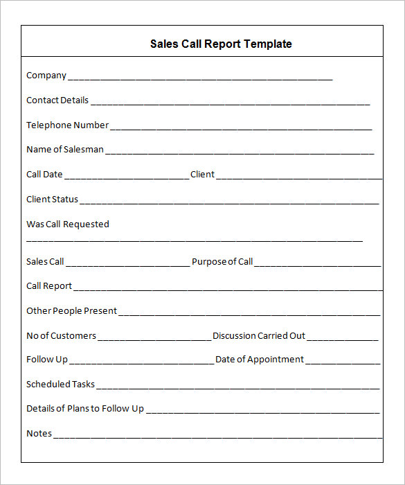 26+ Call Report Templates - PDF, Word, Pages