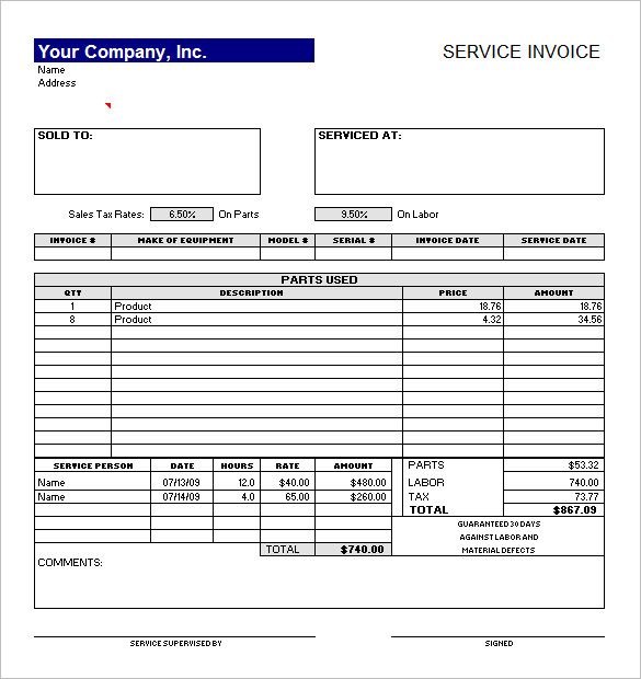 ms office invoice template