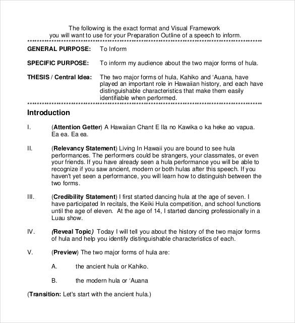 29+ Speech Outline Templates - PDF, DOC