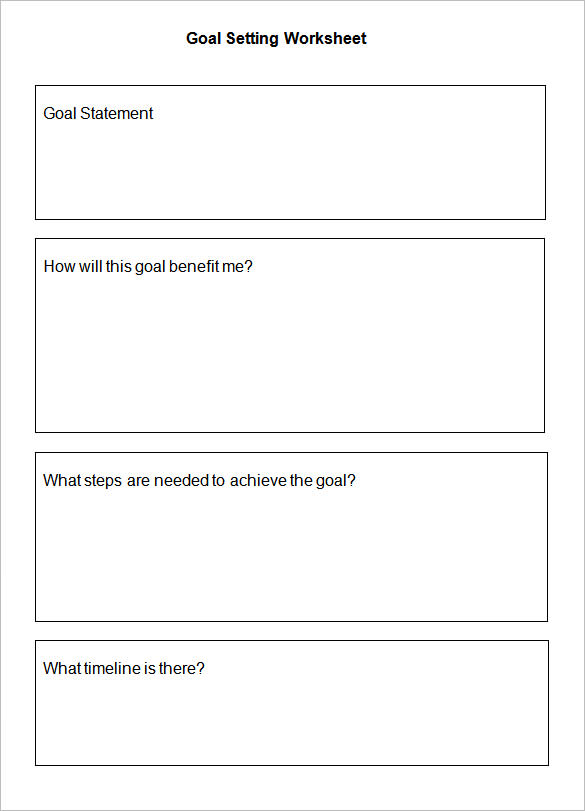 free download goal setting worksheet