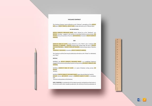 freelance contract word template