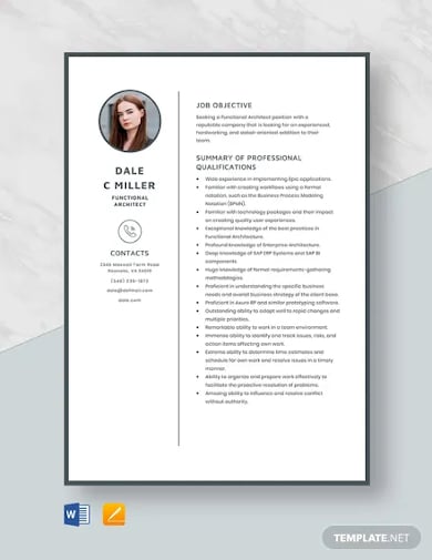 functional architect civil engineering resume template