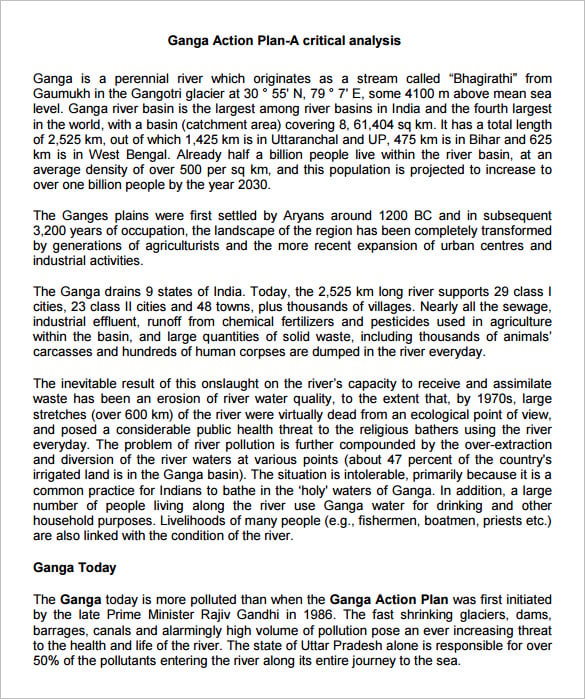 ganga action plan template pdf download