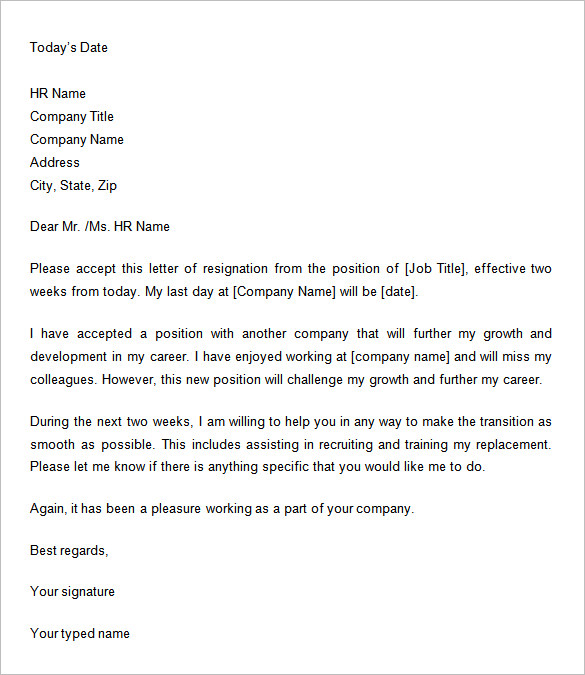 36 Two Weeks Notice Letter Templates PDF Google Docs MS Word 