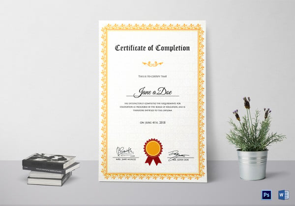 graduation completion certificate design template