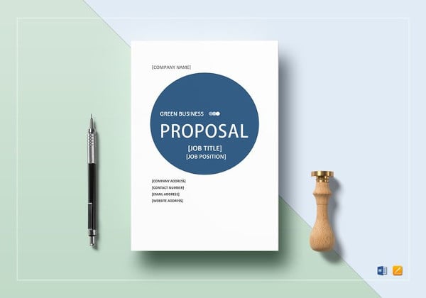 green business proposal word template to edit