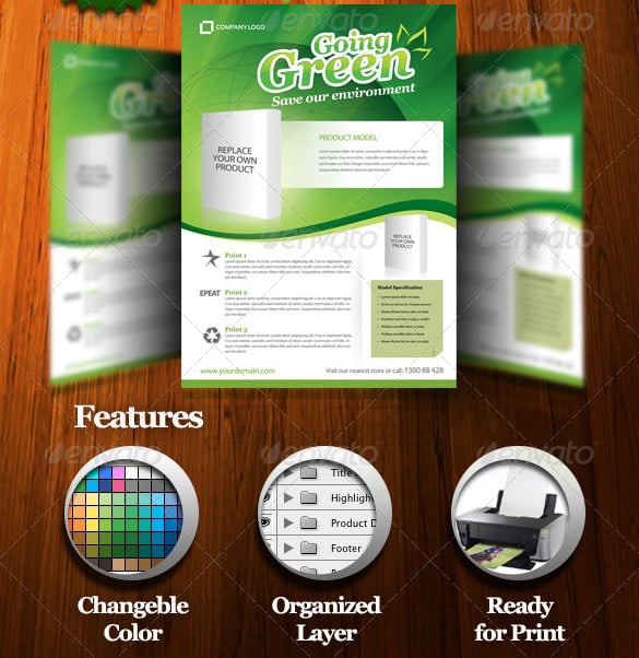 green product flyer template