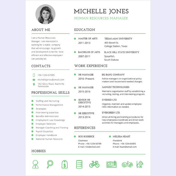 hr manager resume template